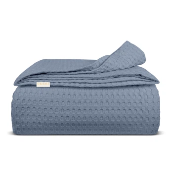 Плед покрывало COSAS Nightfall Waffle Weave 75x95 см Серый