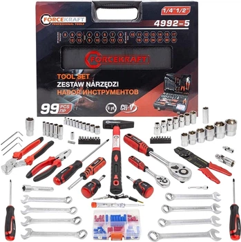 Набор инструмента Forcekraft FK-4992-5 99 пр. 1/4", 1/2" (6-гр.) (СТ-00184077)
