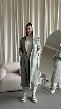 Тренч с капюшоном XL светло-серый (080-377-502)