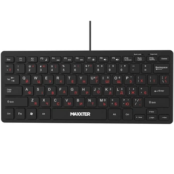 Клавиатура проводная компактная Maxxter KBM-C01B-UA USB Black