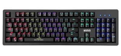 Клавиатура проводная механическая Marvo KG916 Multi-LED подсветка Mechanical Blue Switch USB Black