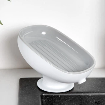 Мыльница на присоске MBM HOME BP-38 WHITE/GRAY бело-серая