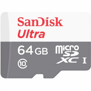 Карта пам'яті microSDXC (UHS-1) SanDisk Ultra 64Gb class 10 A1 (100Mb/s) (SDSQUNR-064G-GN3MN) (11287)