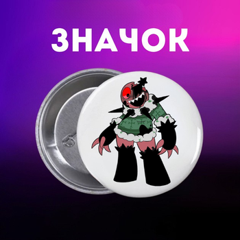 Значек В Мире Дэнди (Денди) Roblox Dandy's World на булавке на рюкзак 44 мм 1 шт zn_1_466