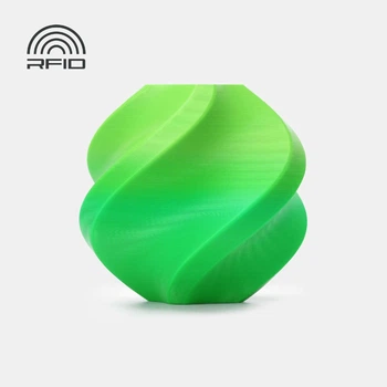 PLA-пластик Філамент Bambu Lab PLA Basic Gradient Mint Lime (10904) для 3D-принтера - 1Кг, 1.75mm Градієнт Мятно Лаймовий / Filament With Spool / з RFID чіпом Міткою (NFC)