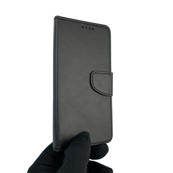 Чохол-книжка для телефона OPPO A15s шкіряна з магнитною застібкою із відділенням для карток чорна