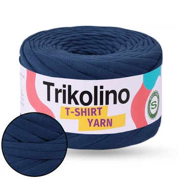 Трикотажная пряжа Trikolino 7-9mm S, Синий, 30м, для вязания корзин, ковриков, сумок, косметичек, Триколино