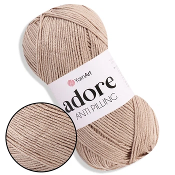 Пряжа акриловая YarnArt Adore (ЯрнАрт Адор) №368 Бежевый - антипиллинг, 100 г / 280 м, для одежды, пледов, игрушек, вязания спицами и крючком