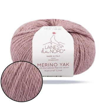 Laines du Nord Merino Yak, Светло-сиреневый №17, пряжа с шерсти яка и альпаки, 50 г / 115 м, мягкая тёплая пряжа для вязания, зимняя
