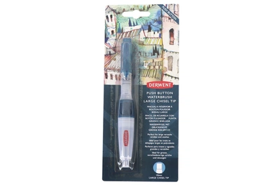 Кисточка с резервуаром Large Chisel, Derwent - кисть для акварели, рисования и смешивания красок