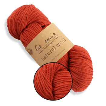 La Mia Natural Wool, Сицилійський апельсин №266 - вовняна пряжа для в'язання середньої товщини, 100г/200м, 100% вовна