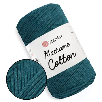 YarnArt Macrame Cotton, Морская волна №789 - хлопковый шнур 250 г / 225 м для макраме, вязания сумок, кашпо, аксессуаров