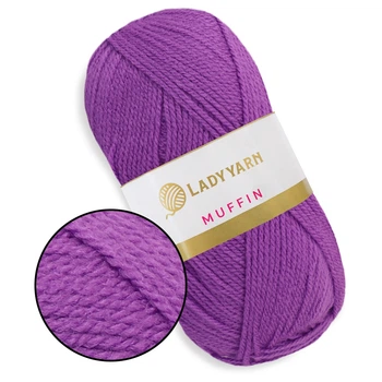 Lady Yarn Muffin, Лаванда №40 - акрилова пряжа 100 г / 300 м, 100% акрил, для светрів, пледів, іграшок, аксесуарів та килимової вишивки