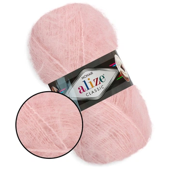 Alize Mohair Classic, Рожевий зефір №271 - напіввовняна пряжа 100 г/200 м, 24% мохер/25% вовна/51% акрил, для светрів, кардиганів, шапок