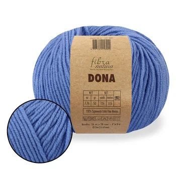 FibraNatura Dona, Голубой №106-20 – пряжа для вязания, 50 г / 115 м, 100% мериносовая шерсть superwash, для свитеров, шапок и шарфов