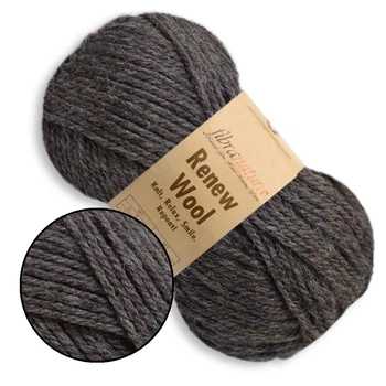 FibraNatura Renew Wool, Темно-серый №111 – пряжа для вязания, 50 г / 100 м, 65% виргинская шерсть / 35% переработанная шерсть, для свитеров