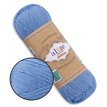 Alize Superwash Artisan, Стальной синий №432, тонкая теплая пряжа, 100 г / 420 м, 75% шерсть superwash / 25% полиамид – для носков, варежек и шапок