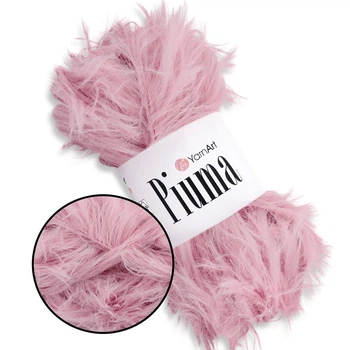 YarnArt Piuma, Рожевий №4410 - пряжа ЯрнАр Піума, 50 г / 100 м, 100% поліестер, м'яка пухнаста ниточка з довгим ворсом