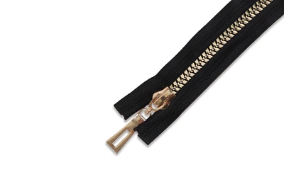 Zipper Тракторна блискавка, чорна, ланка ялинка Gold,100см, 2бігунка