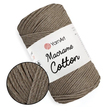 YarnArt Macrame Cotton, Мокко №768 - хлопковый шнур 250 г / 225 м для макраме, вязания сумок, кашпо, аксессуаров