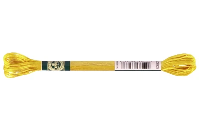Нитка Мулине DMC Satin, 1008№S3820 Желтый - нитки для ручной вышивки, крестиком, гладью, украшения одежды и аксессуаров, 100% вискоза, 2г / 8м