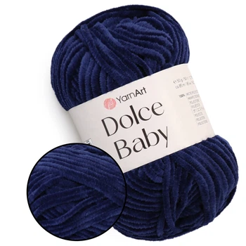 YarnArt Dolce Baby, Индиго №756 − плюшевая пряжа ЯрнАрт Дольче Беби, 50 г / 85 м, для вязания игрушек, пледов, пинеток и детской одежды