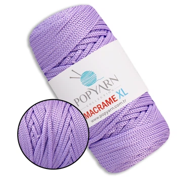 Шнур для макраме Popyarn Macrame XL, Бузок №437, 250 г / 125 м, 100% поліпропілен - для в'язання сумок, килимків, кошиків, панно, декору