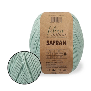 FibraNatura Safran, Пыльная мята №25-08, пряжа ФибраНатура Сафран 100% тенсел, 250м/100г, для летней и детской одежды