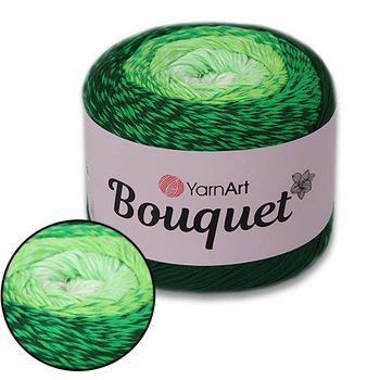 YarnArt Bouquet, №720, пряжа ЯрнАрт Букет 100% хлопок, 250 г/500 м, секционное окрашивание, летняя, для крючка и спиц