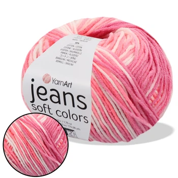 Пряжа YarnArt Jeans Soft Colors №6206, Color 50г 160м, Ярнарт Джинс Софт Колор хлопок с полиакрилом для вязания