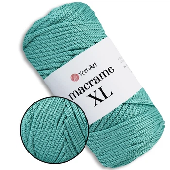 Пряжа YarnArt Macrame XL, Небесный №172, полиэстеровый шнур 4 мм, ЯрнАрт Макраме ХЛ нитка для вязания крючком и спицами, полиэстер 100%