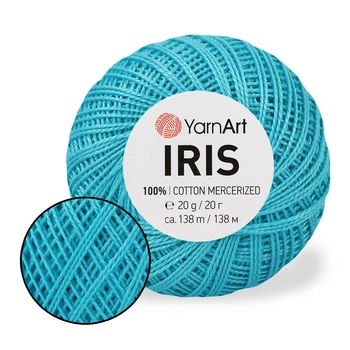 Пряжа YarnArt Iris, Бірюза №0923, Ярнарт Ірис 100% мерсеризована бавовна, нитки для в'язання гачком і спицями іграшок, купальників, топів