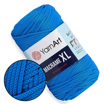 Пряжа YarnArt Macrame XL, Электрик №139, полиэстеровый шнур 4 мм, ЯрнАрт Макраме ХЛ нитка для вязания крючком и спицами, полиэстер 100%