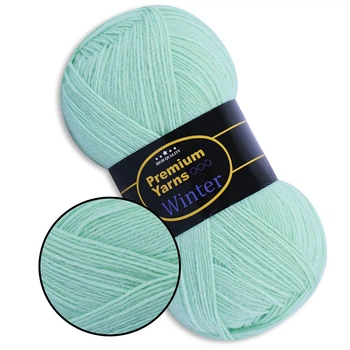 Пряжа Premium Yarn Winter, М'ятний №613 напіввовняна нитка для в'язання шкарпеток, шапок, шарфів та інших зимових виробів спицями і гачком, Преміум Яр
