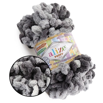 Alize Puffy Color, №6532 (100г/ 9м) плюшева фантазійна пряжа з готовими петлями для в'язання руками пледа іграшок і балаклави, Алізе Пуффі, Алізе Пуфф