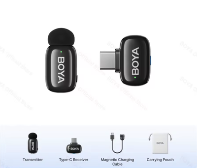 Беспроводной петличный микрофон Boya Mini-17 Type-C для Android / iPhone 15/16 / ПК