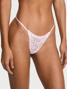 Трусики стрінги Victoria's Secret Lace String Thong Panty М Рожева смужка (27165876)