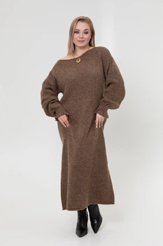 Жіноча сукня Gogodzy прямого силуету SEWEL 50-52 XL Світло-коричневий (sw-2000000304083)