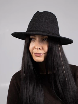 Шляпа шерстяная Федора D.Hats черного цвета