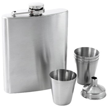 Фляга Orion 124520 з лійкою та склянками 6 елементів Сталева (8592381103620)