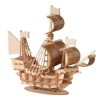 Механічний 3D пазл-конструктор Корабль 1:16, 20х7.6х18см
