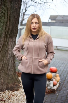 Кофта жіноча зимовий на змійці з байки (утеплена тринитка) Aksan 25.2828 40(xs)-42(s) коричневий