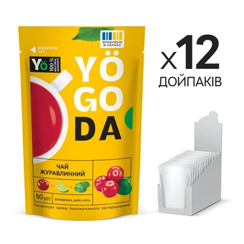 Чай «Журавлинний» YOGODA З медом 12шт х 50г ШоуБокс 002856