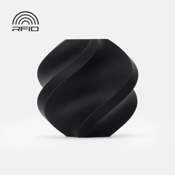 PLA-пластик Филамент Bambu Lab PLA Basic Black (10101) для 3D-принтера - 1Кг, 1.75mm Черный с Катушкай / Filament With Spool / с RFID чипом Меткой (NFC)