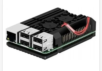 Система охлаждения (корпус) для Raspberry Pi 4 алюминиевая с 2-мя вентиляторами RA503