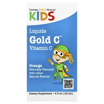 Витамины и минералы Kids Gold C Liquid, 118 мл Апельсин California Gold Nutrition 000328611