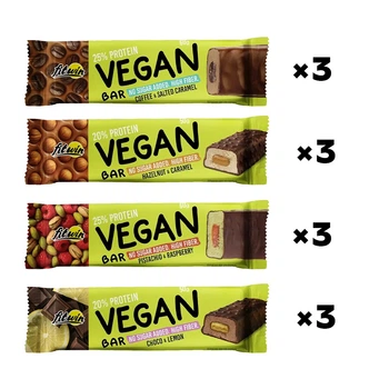 Батончик Vegan Bar БЛОК, 12*50 грамм - МИКС ВКУСОВ FitWin 000328684