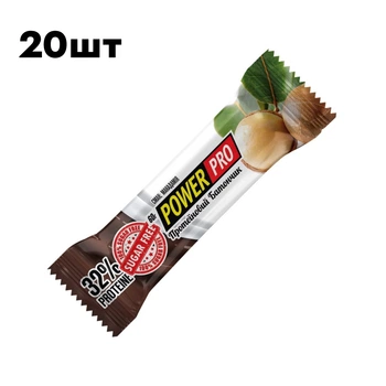 Батончик 32% Protein Bar with Nuts Sugar Free БЛОК, 20*60 грамм - макадамия Power Pro 000328686