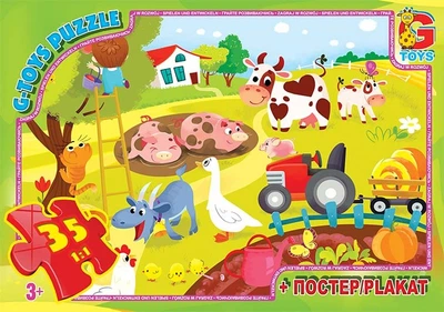 Пазлы G-Toys Учимся с удовольствием: Жизнь на ферме 35 эл (GF05)