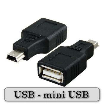 Перехідник OTG адаптер Mini USB на USB-A (Female) Для підключення флешки та периферії
